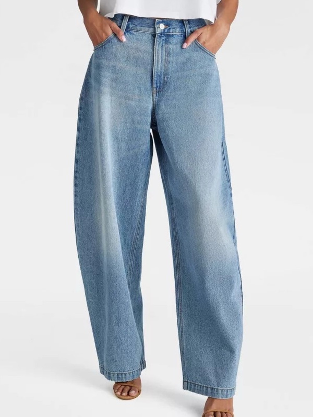 KBB by Kahlana (Target) Women's Mid-Rise 'The Barrel Leg Jean' Pants High Rise